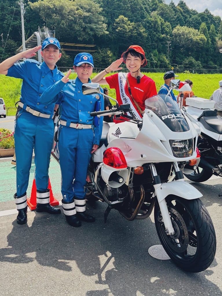 交通事故防止キャンペーン ゲスト登壇(新城・豊川警察署/高速隊と連携)